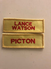 Load image into Gallery viewer, Yellow rural fire brigade name patch, 90mm x 30mm, Velcro backing option