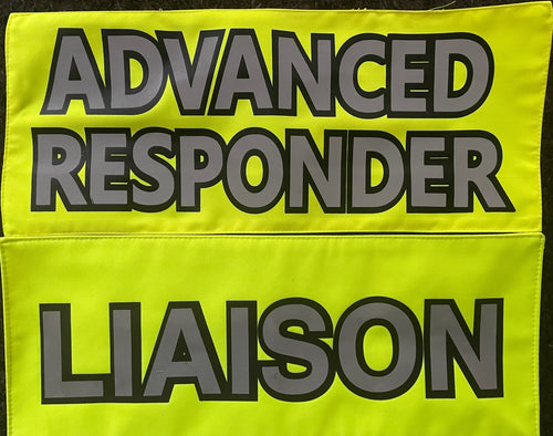 Fluro yellow 15x6 inch back panel patch with Velcro backing
